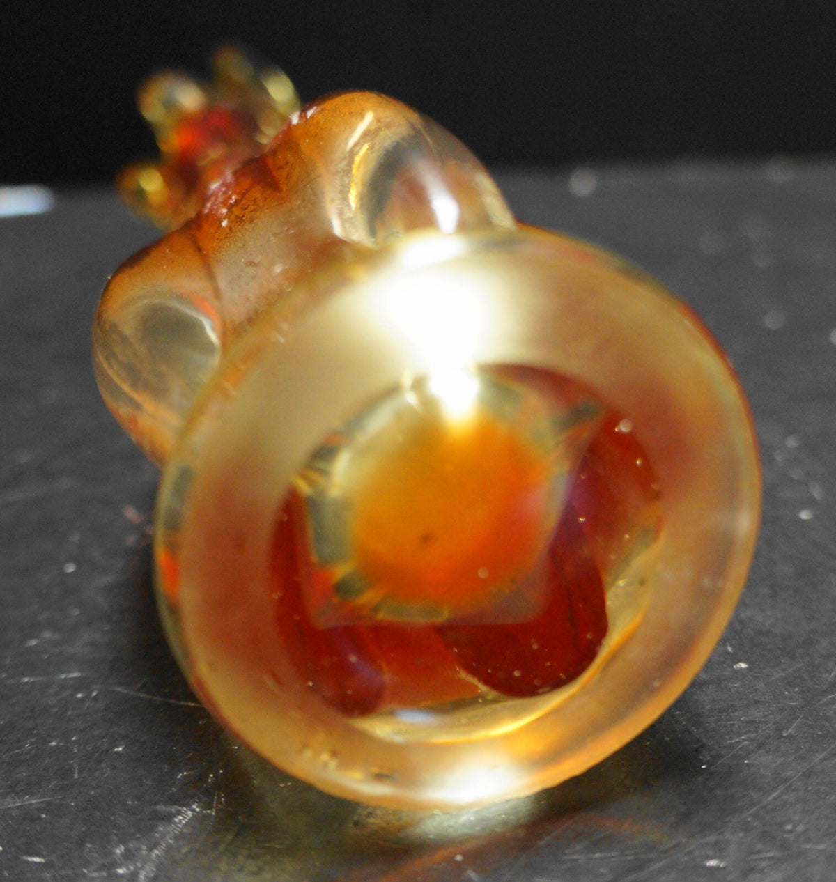 Orange Ombre Amberina Swung MCM Vase 12 IN Ground Foot