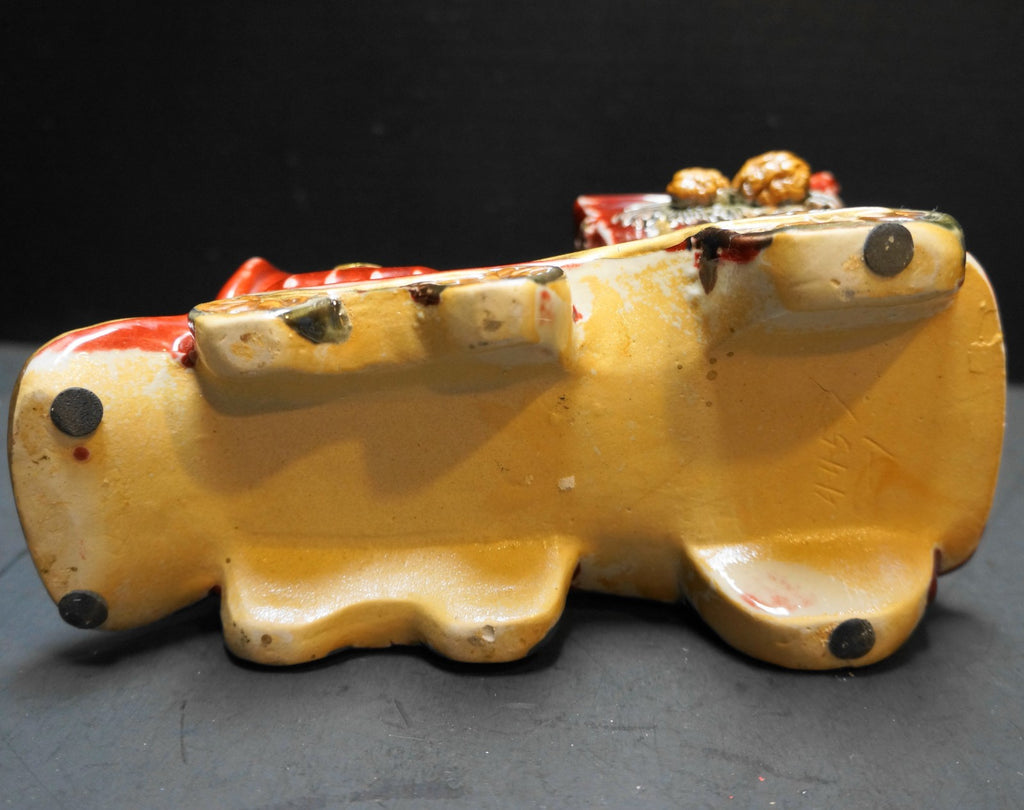 Brick Red Ceramic Christmas Train Planter