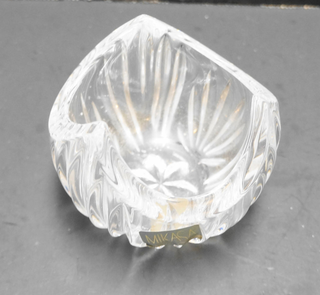 Mikasa Pierpoint Crystal Tea Light Votive Candle Holder Cut Vertical Fan