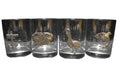 Maurice Milleur Fine Pewter Glass Tumblers Set of 4 Crab Pelican Catfish Anchor