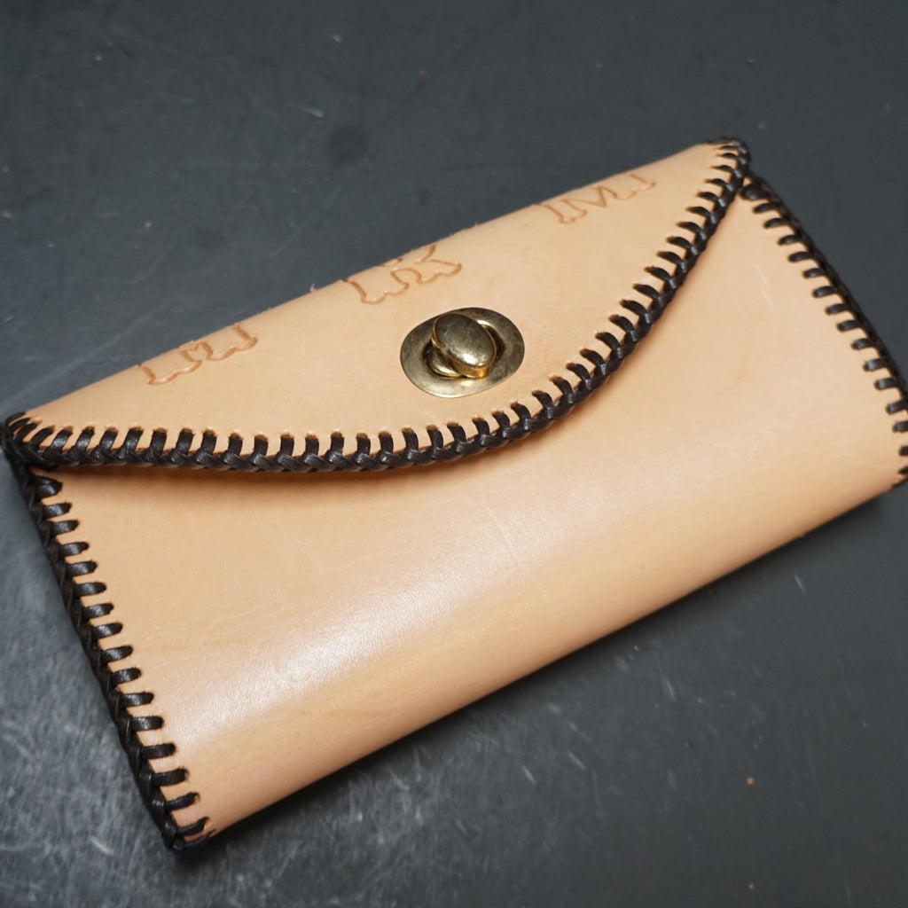 Hand Tooled Leather Light Brown Purse Monkey Palm Tree With Wallet