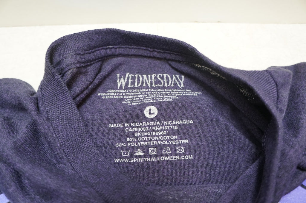 Wednesday Addams Solitude Suits Me Purple Shirt Size L Netflix
