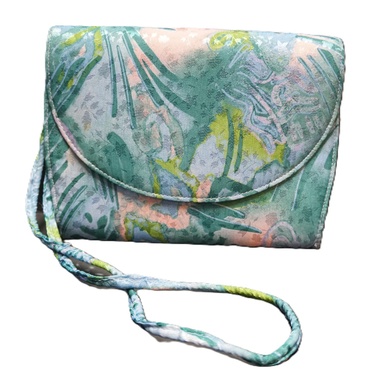 Madeline Stuart Watercolor Print Jacquard Envelope Convertible Clutch Purse