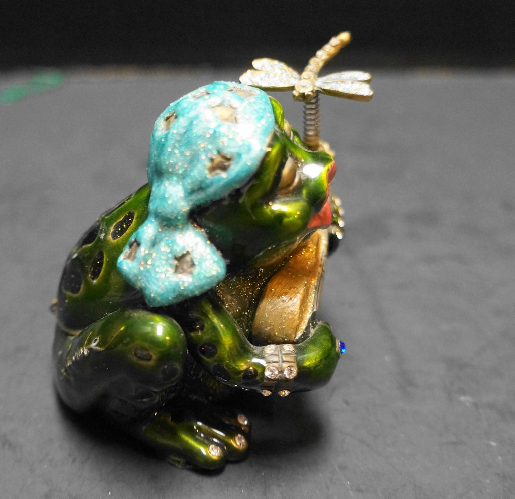 Lacombe Freddy the Frog Enamel Jeweled Trinket Box
