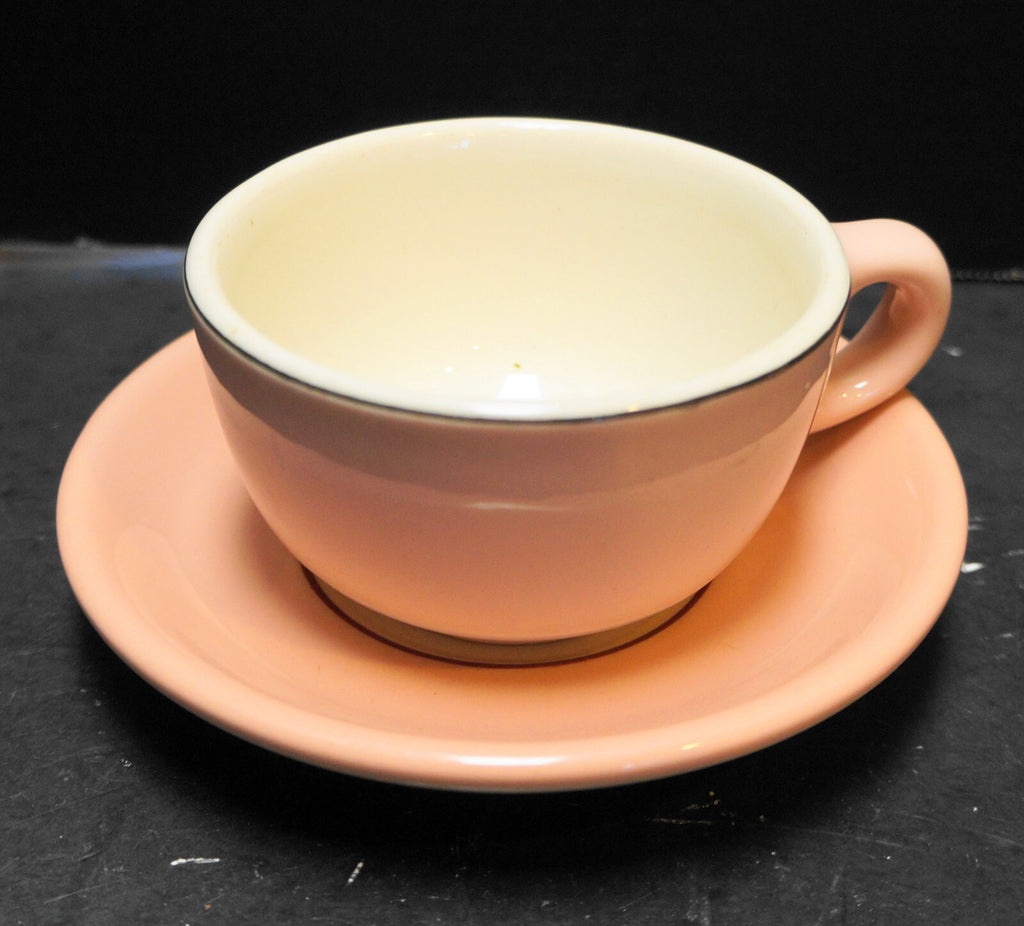 Albert Pick Solid Pink White Cup Saucer Set Restaurant Ware