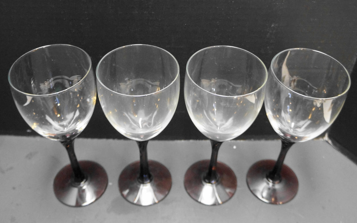 Libbey Domaine Purple Stems Water Goblets Set of 4