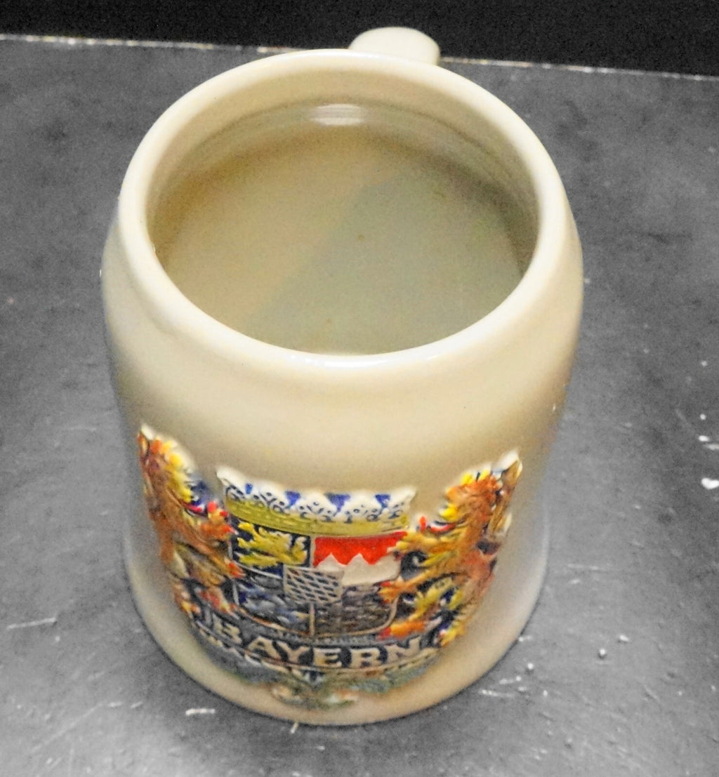 Bayern Embossed Coat of Arms Stein Beyer W. Germany Hand Painted