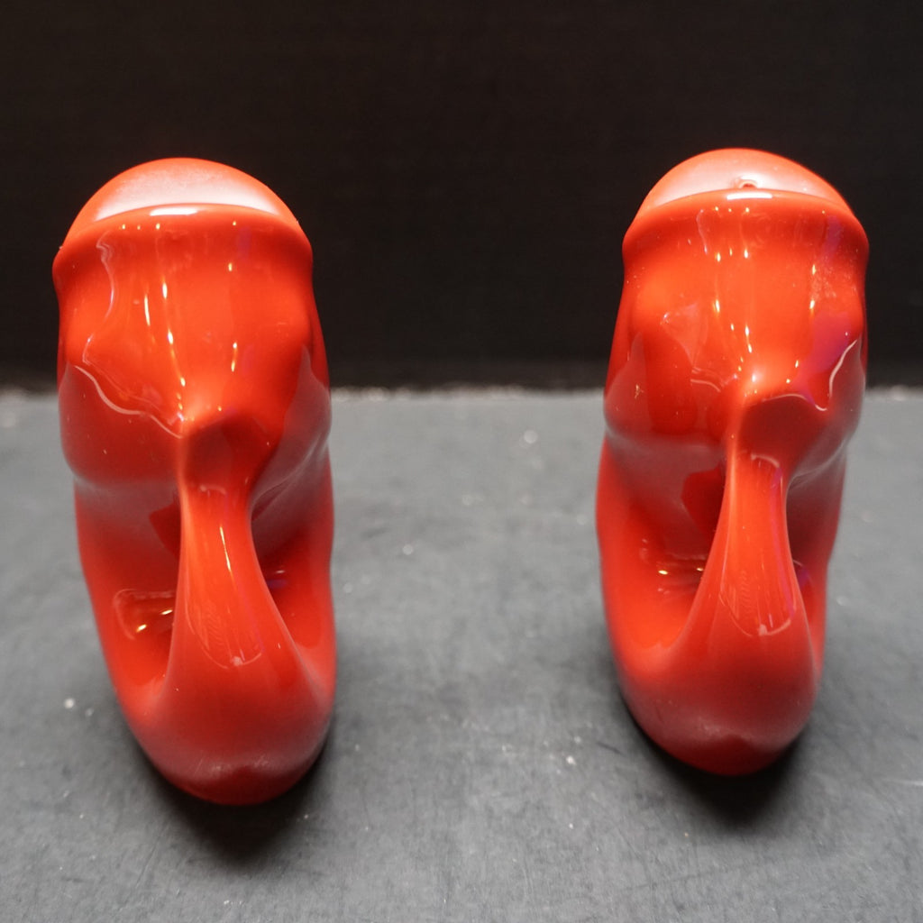 Gurgle Pot Koi Fish Red Glazed Salt Pepper Shakers