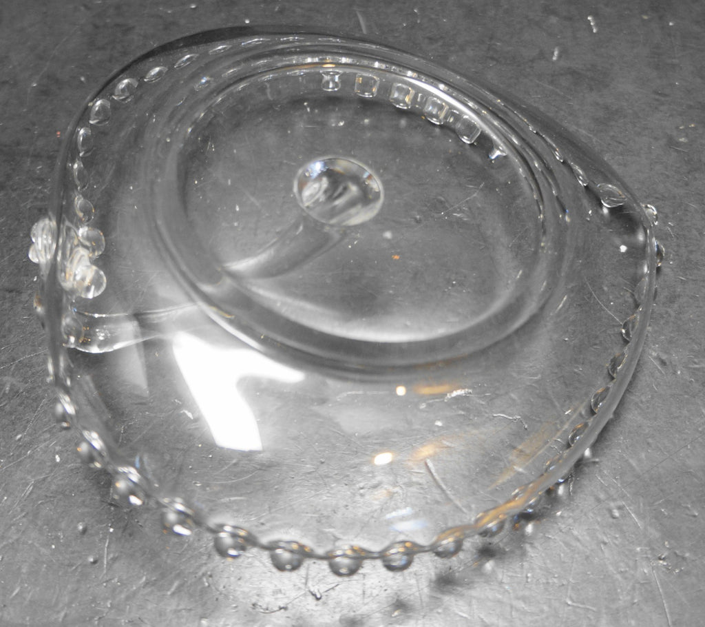 SOLD Imperial Candlewick Small Heart Shaped Center Handle Wafer Tray