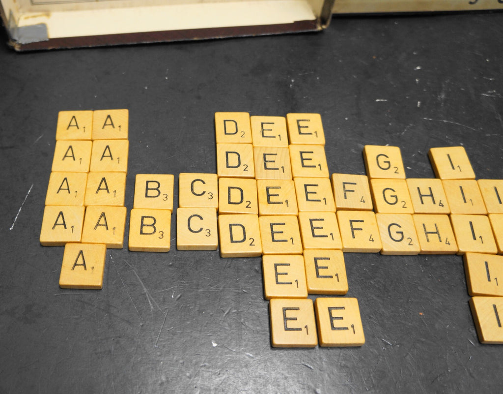 Vintage 1953 Scrabble Set Complete Selchow and Righter