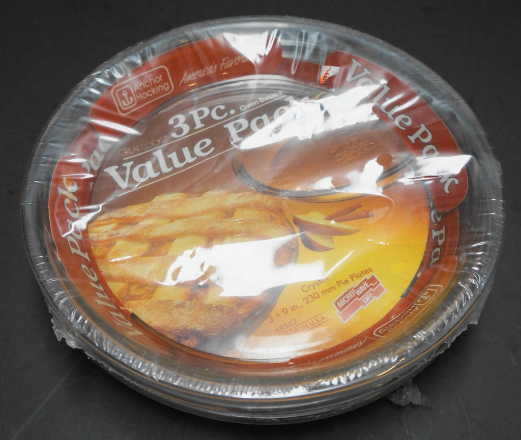 Anchor Hocking Oven Basics Clear Glass 3 Piece Value Pack Pie Plates 9 IN