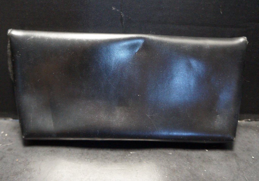 Black Sleek Trapezoid Fold Over Clutch Purse