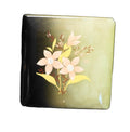 Green Ombre Alabaster Trinket Box Italy Pink Flower Decoration