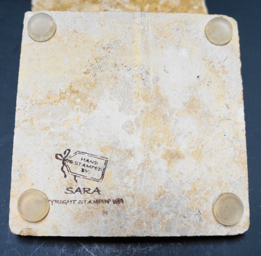 Hawaii Aloha Stone Coasters Hand Stamped by Sara Set of 4