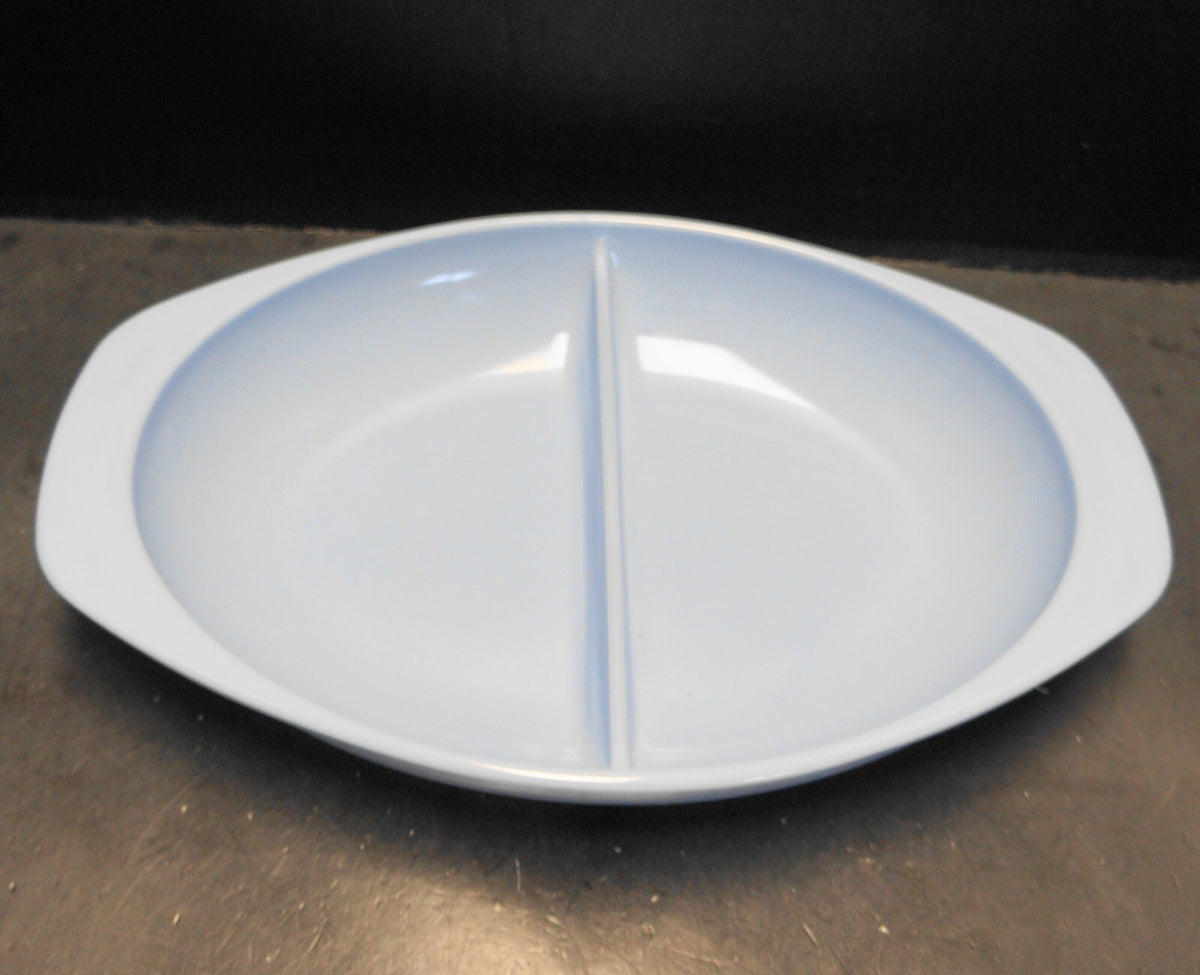 Pyrex Bluebelle Delphite Blue Oval Divided 1 1/2 Qt Dish