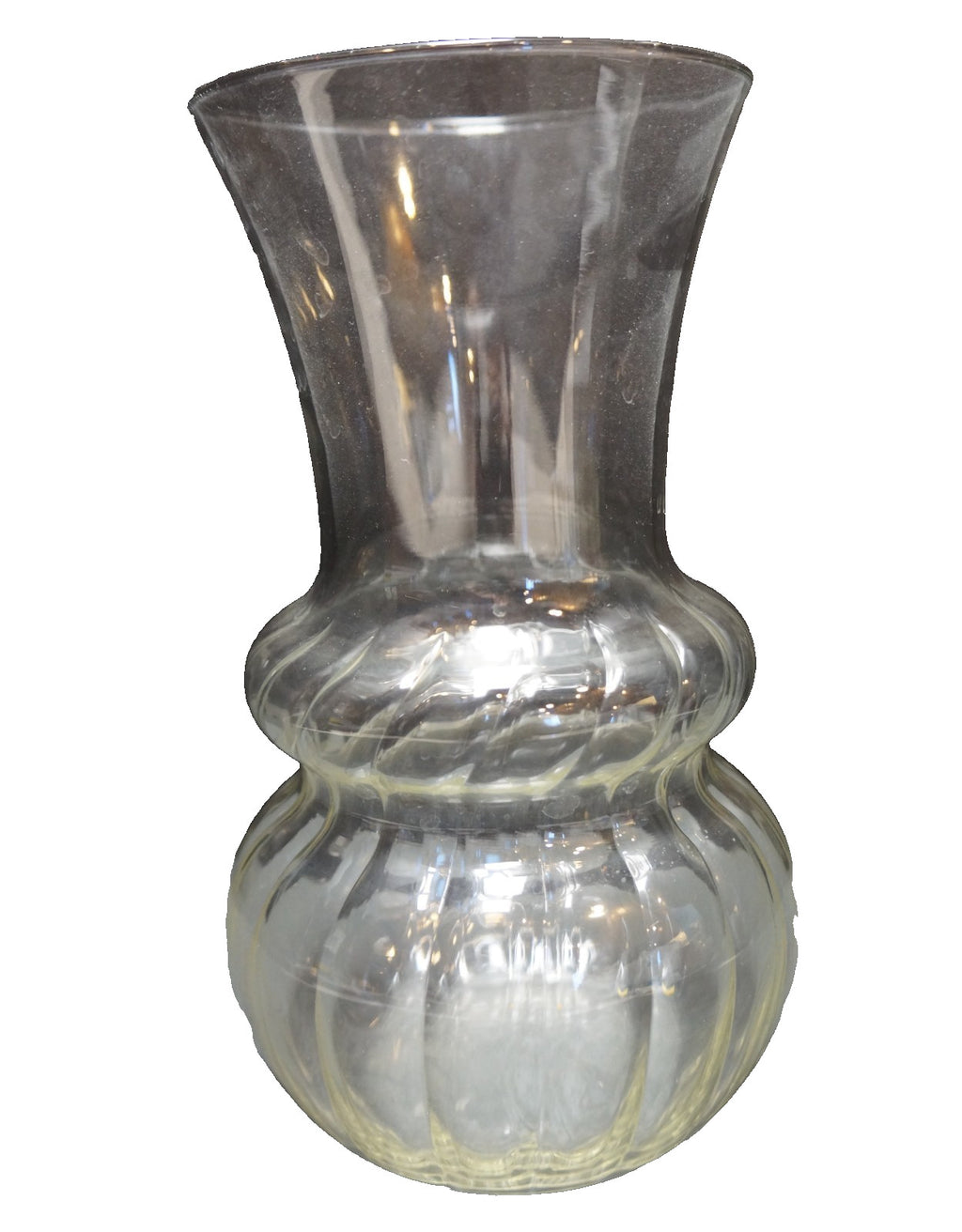 Indiana Glass Illusions Clear Spiral Optic Large Bouquet Vase