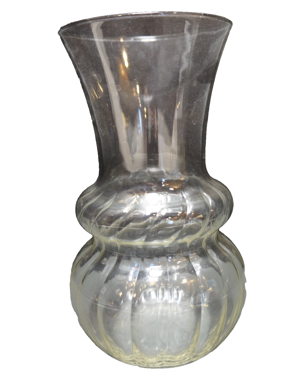 Indiana Glass Illusions Clear Spiral Optic Large Bouquet Vase