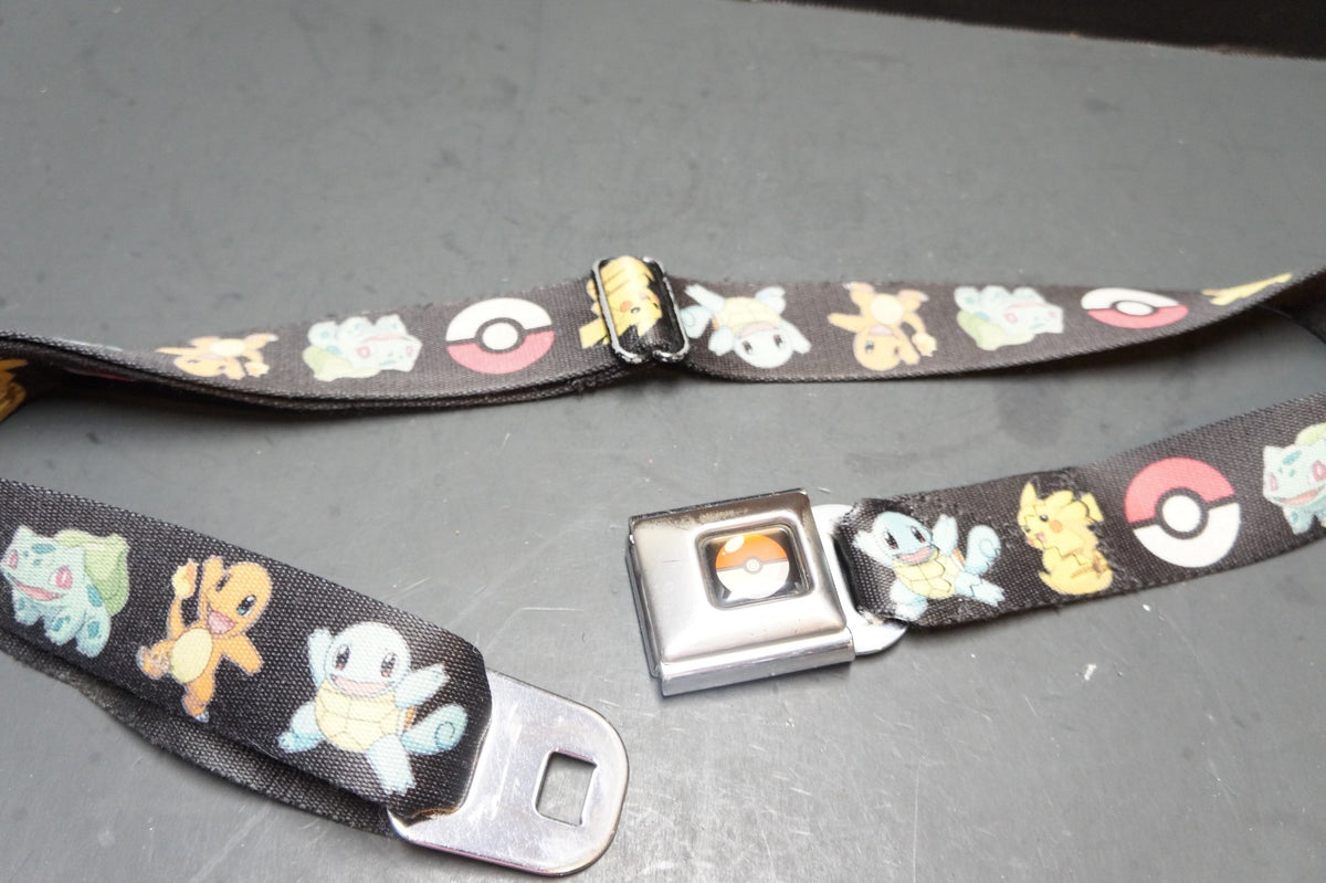 Pokemon Buckle Down Buckle Up Adjustable Belt Used Shows Wear Seat Belt Style
