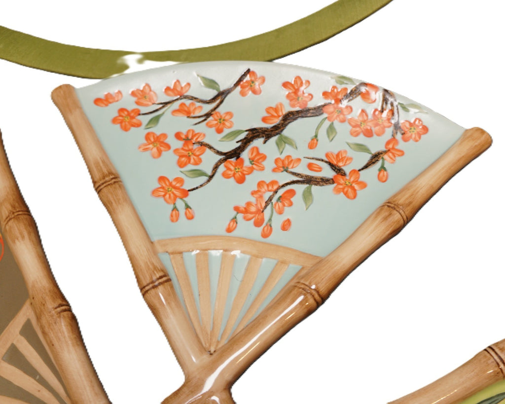 Silvestri Asia Society Cynthia McCollum Fan Shaped Seasonal Floral Sushi Plates