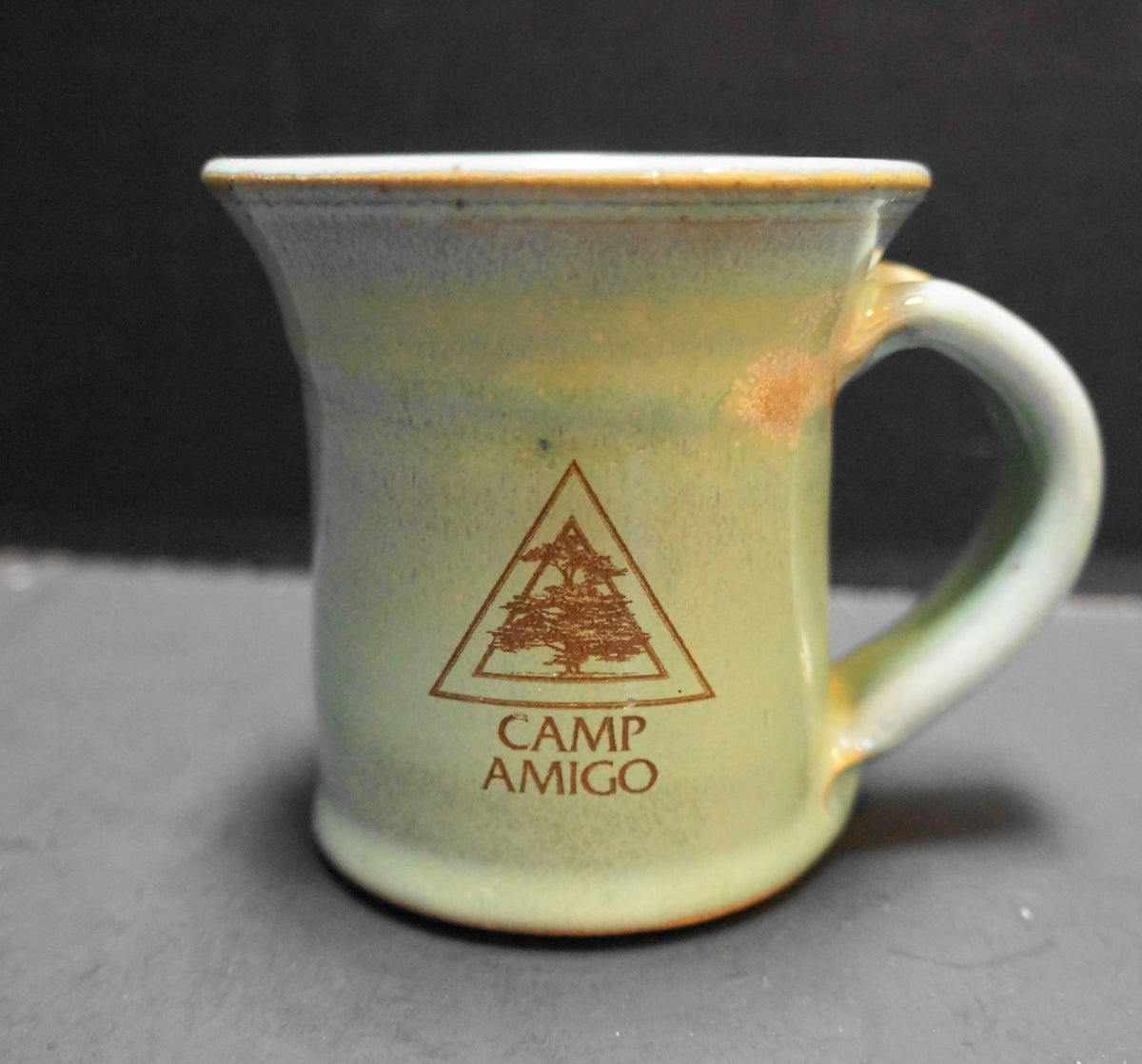 Dick Lehman Pottery Goshen Camp Amigo Green Glazed Mug