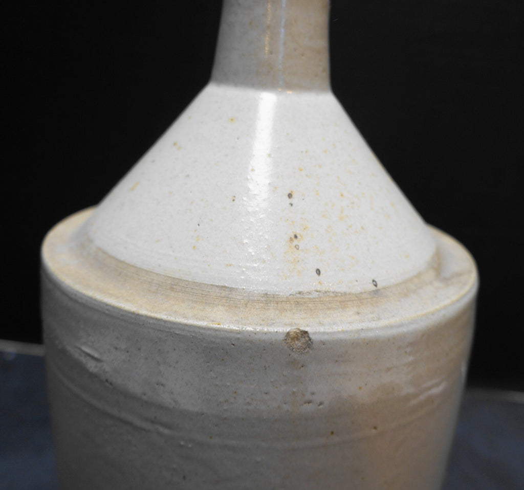 Stoneware Whiskey Jug Cream Salt Glaze C. 1900 11 IN