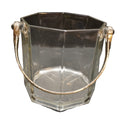 Luminarc Octime Clear Ice Wine Bucket Gold Tone Metal Handle
