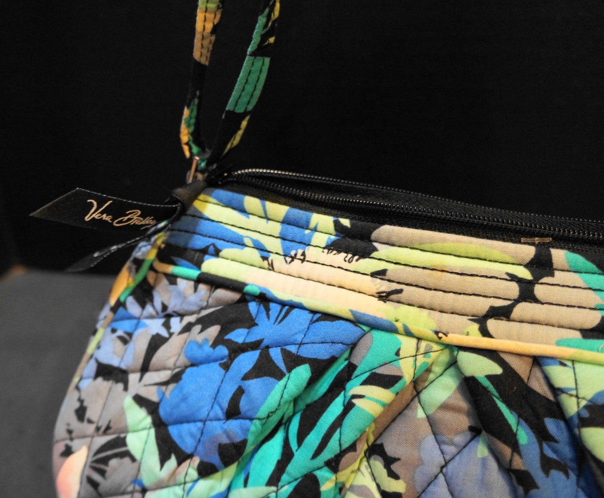 Vera Bradley Camofloral Blue Gray Black Frannie Crossbody Purse