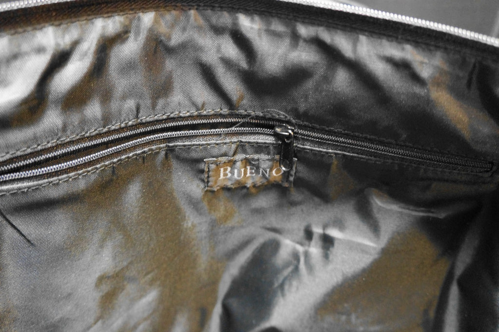 Bueno Black Moc Croc Vegan Faux Leather Duffle Overnight Carryon Bag