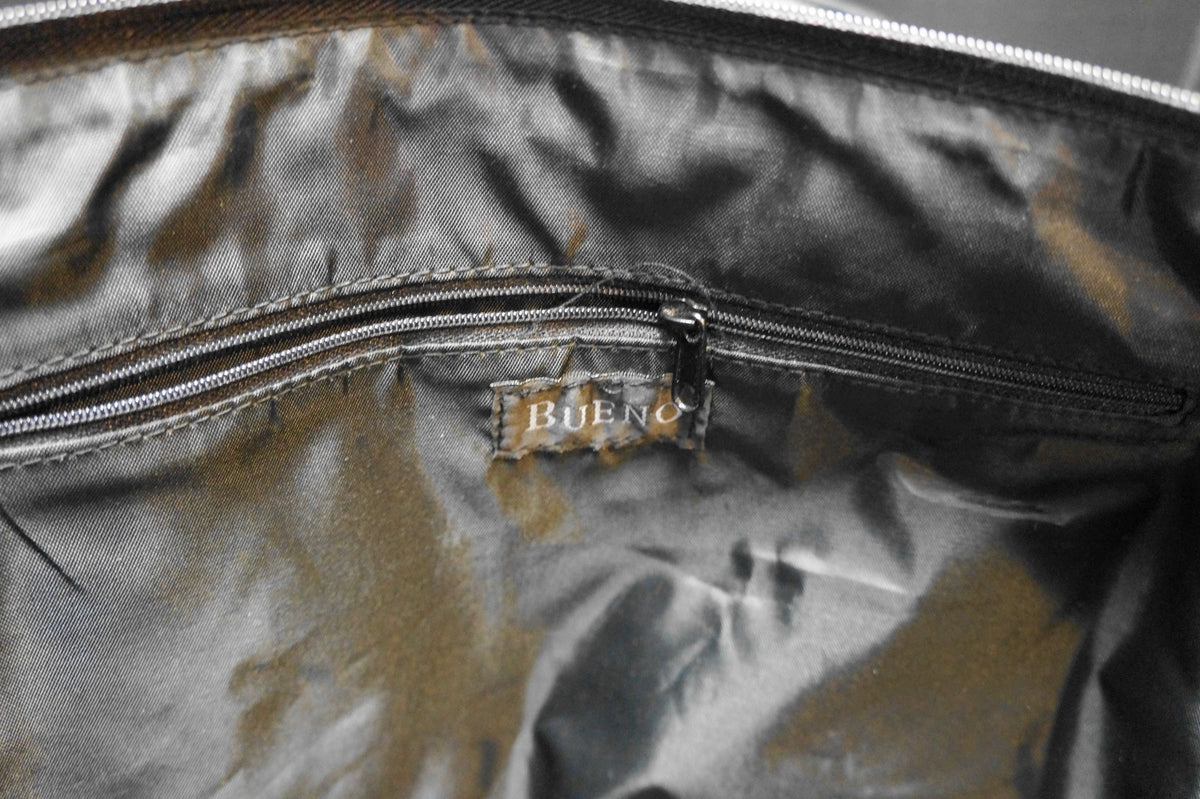 Bueno Black Moc Croc Vegan Faux Leather Duffle Overnight Carryon Bag
