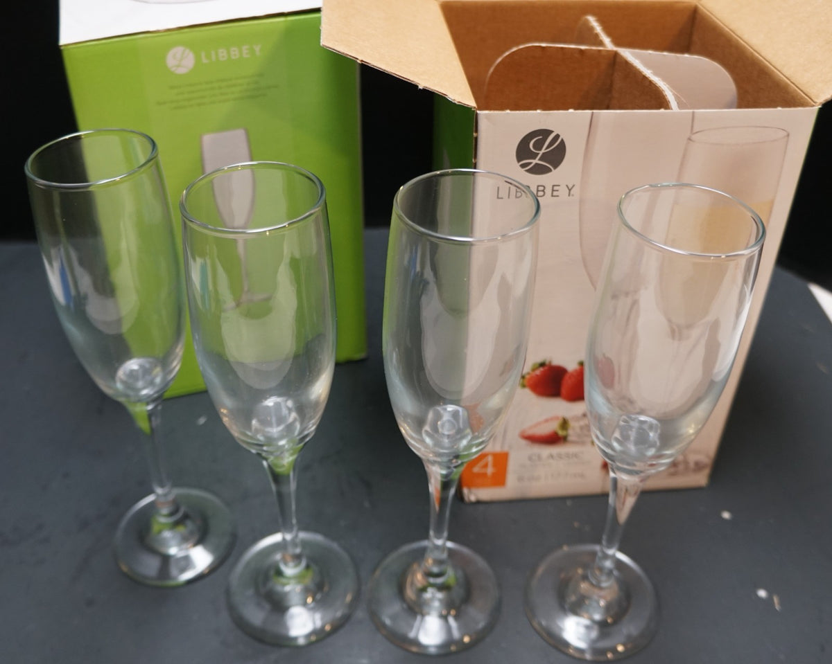 Libbey Classic Champagne Flutes Set of 8 6oz In Boxes