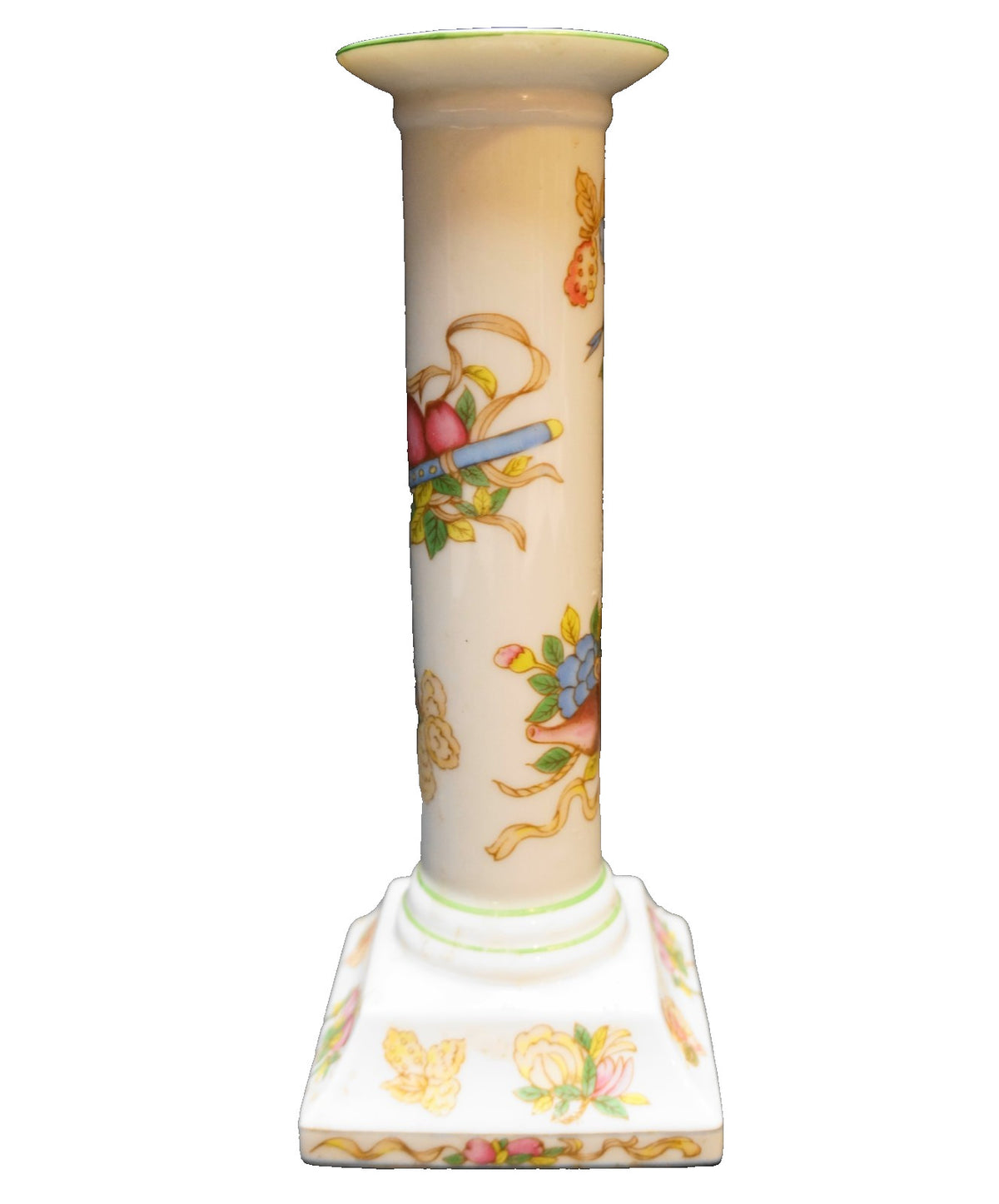 Andrea by Sadek Porcelain Fruit Decorated Candle Stick