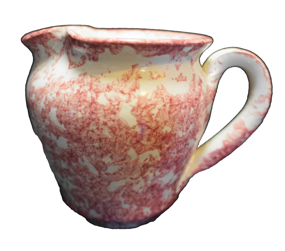 Bear Pottery Pink Rose Red Sponge Spatter Large Creamer