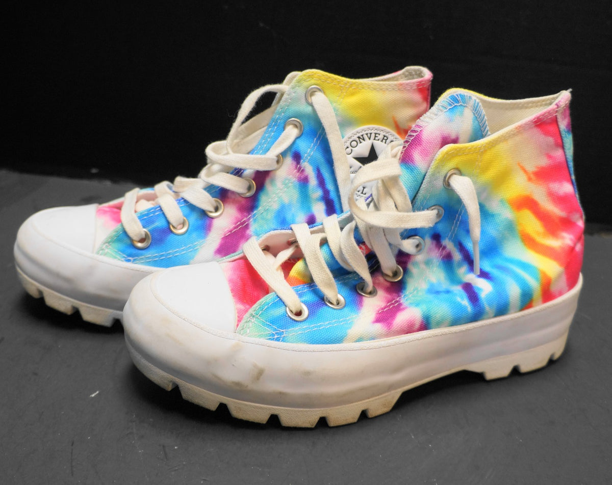 Converse Chuck Taylor All Stars Lugged Rainbow Tie Dye Women 7 Gently Used