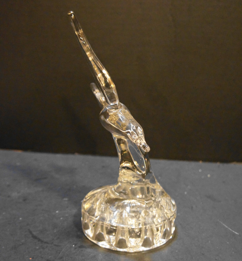 Cambridge Arms Seagull Flower Frog Clear Glass 1940s
