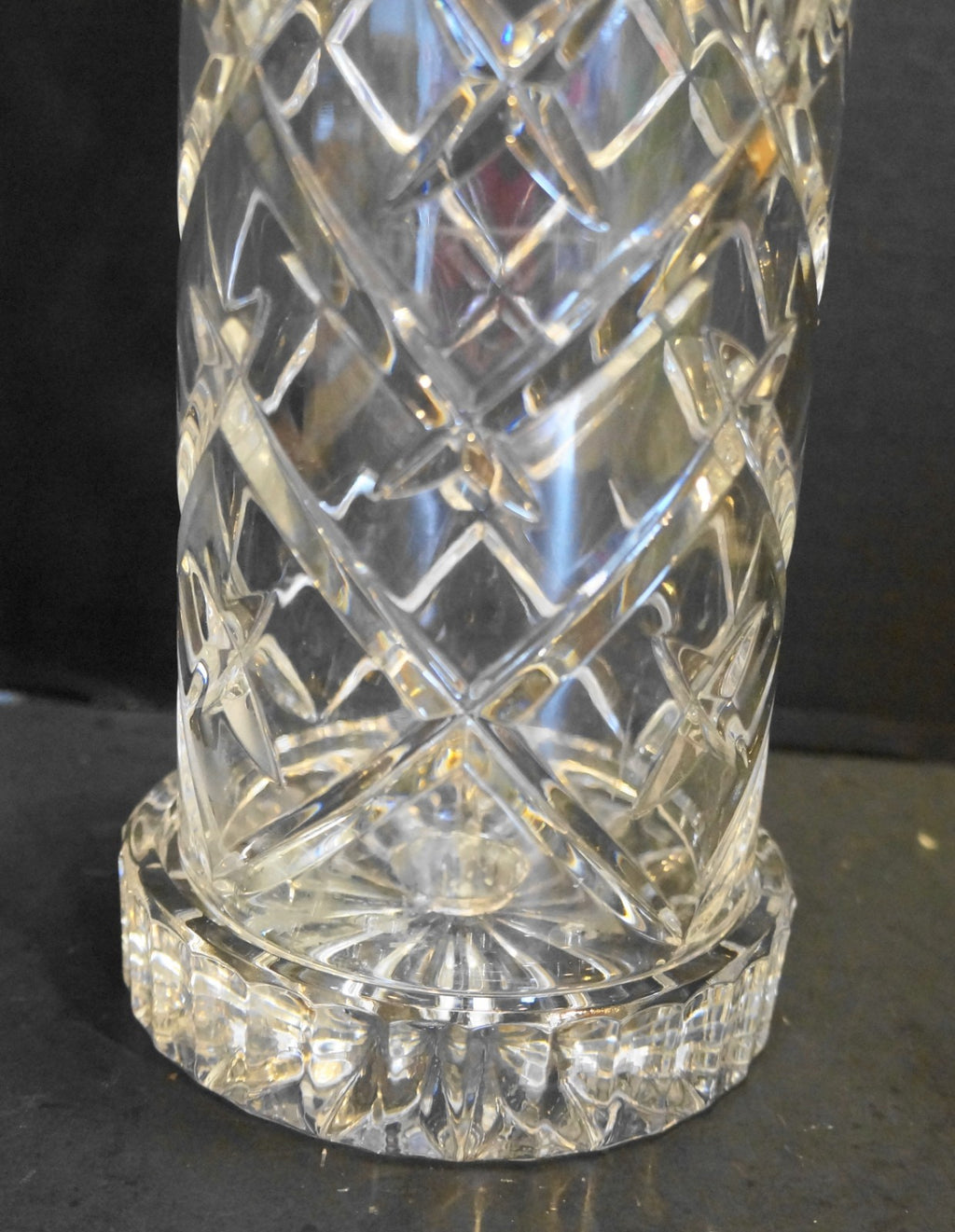 Ceska Tradition Mouth Blown Hand Cut Crystal Hurricane Candle Lamp Poland