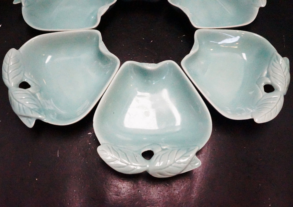 Hoenig of California 734 Green Apple Lazy Susan Relish Dishes Set of 6