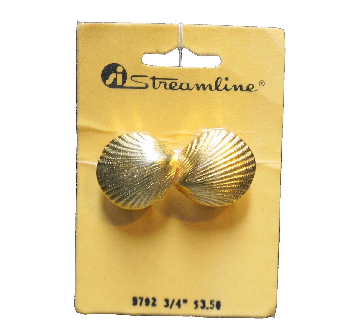 Streamline Vintage Clamshell Gold Tone Belt Buckle New Old Stock