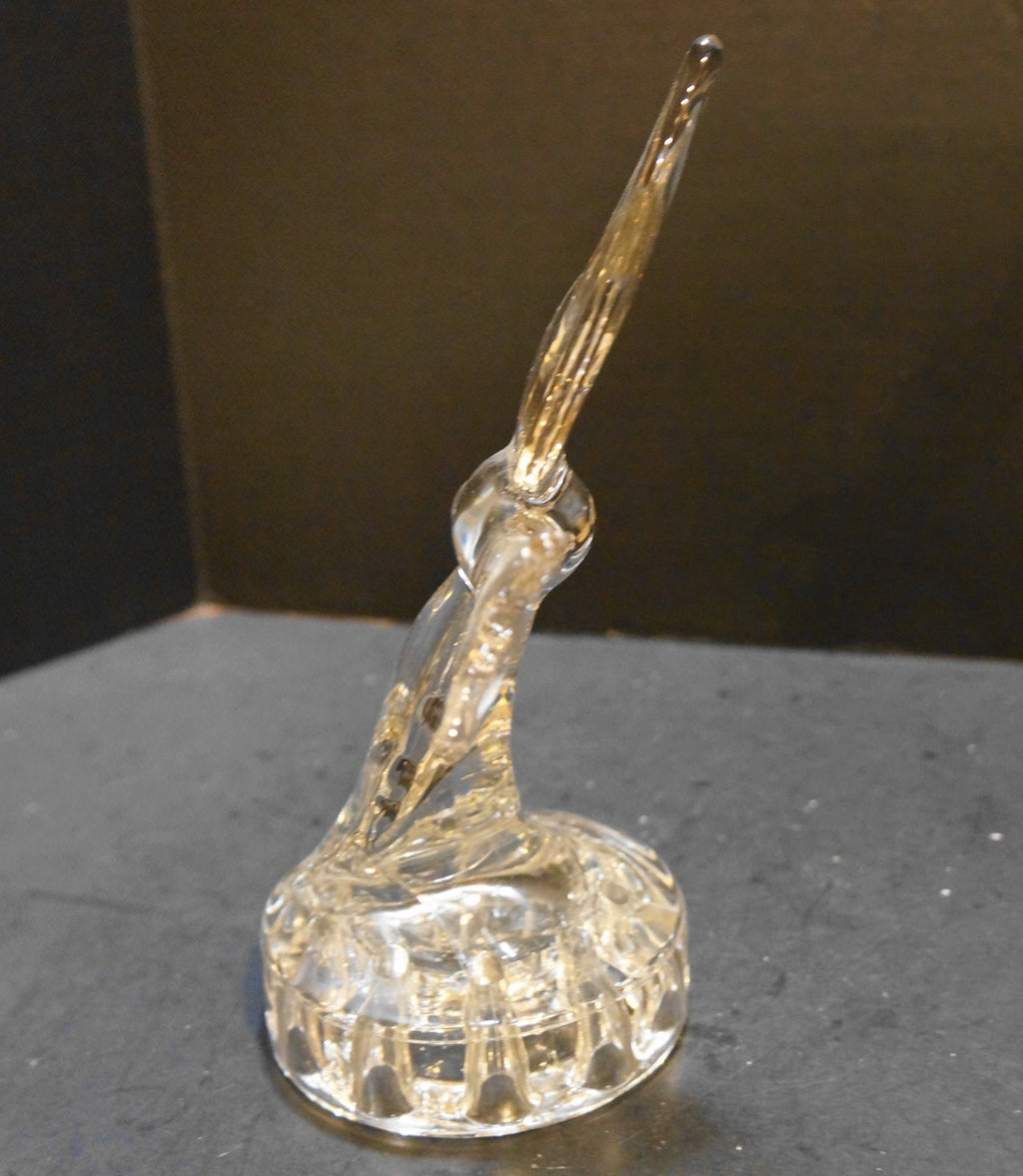 Cambridge Arms Seagull Flower Frog Clear Glass 1940s
