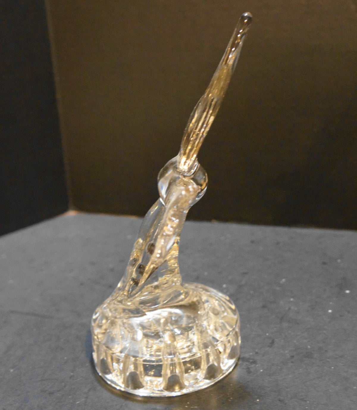 Cambridge Arms Seagull Flower Frog Clear Glass 1940s