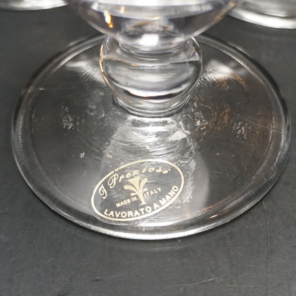J Preziosi Silver Chain Decorated Wine Water Goblets Set of 6 Italy