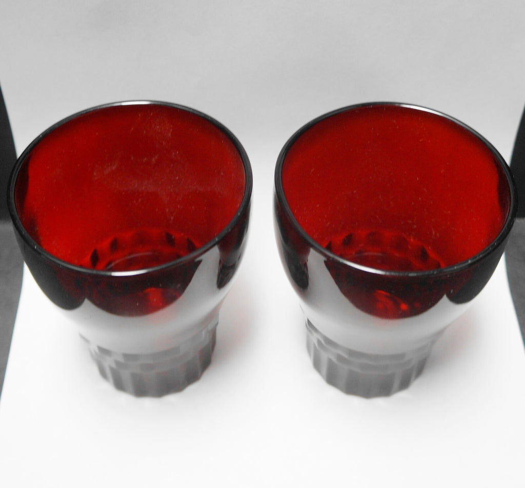 Anchor Hocking Royal Ruby Windsor 10 Oz Tumblers Pair