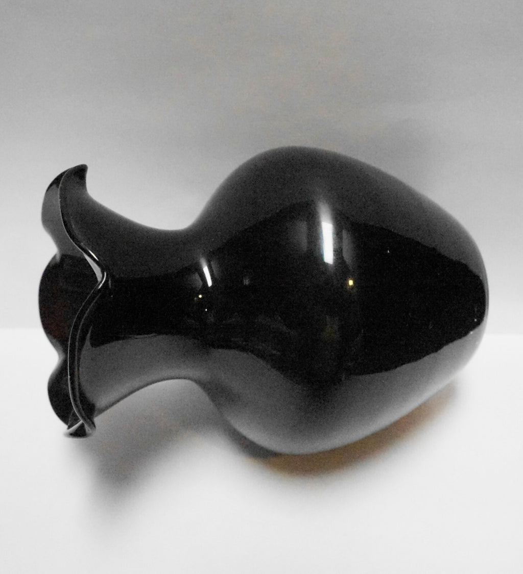 Black Amethyst Weston Westite Depression Glass Small Shoulder Vase Ruffle Crimpe
