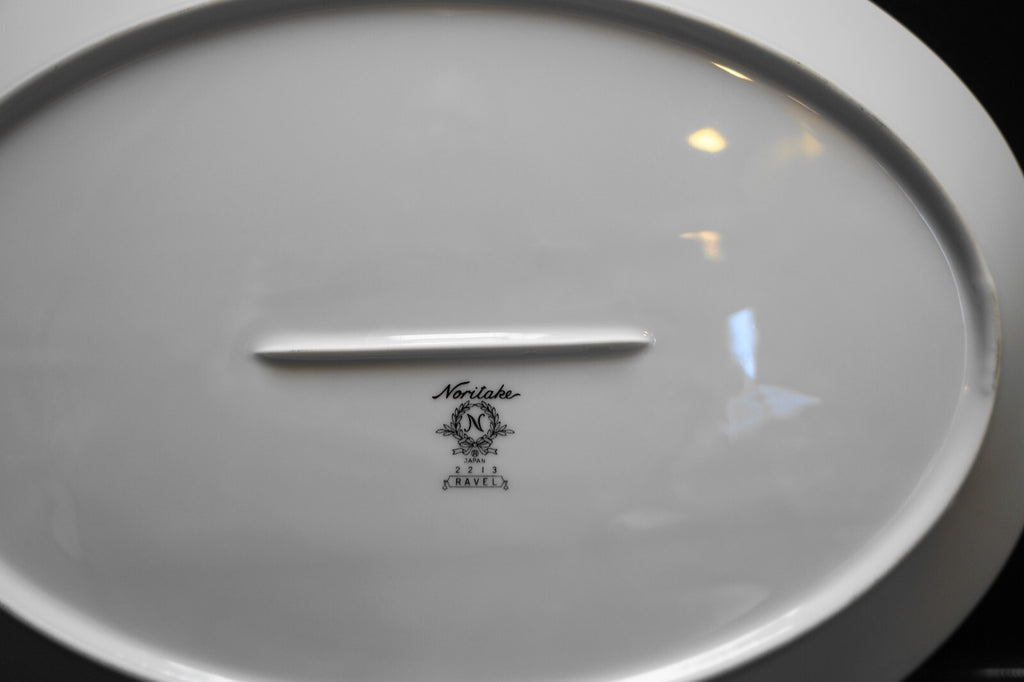 Noritake Ravel Blue White Floral Oval Platter 14 IN
