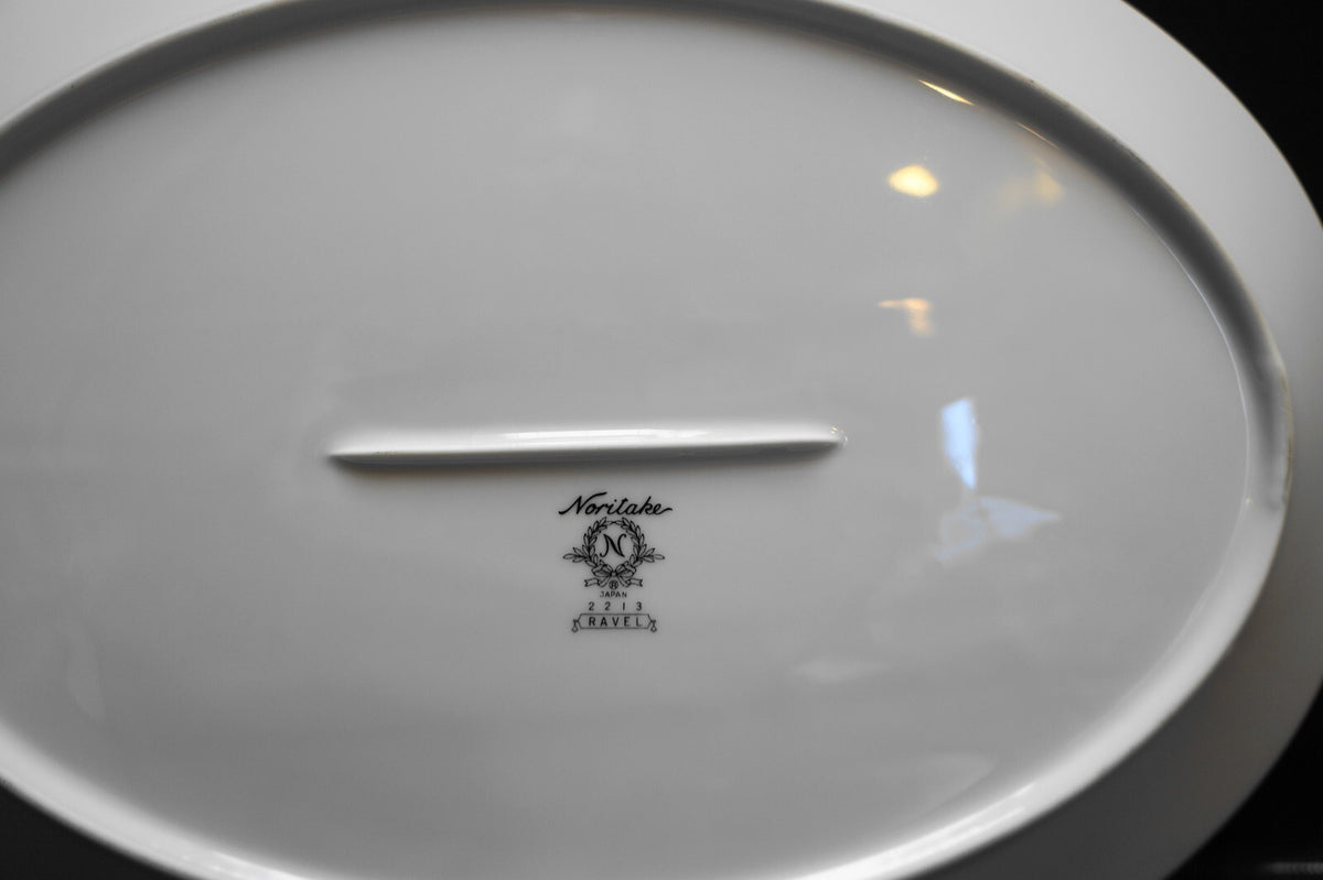 Noritake Ravel Blue White Floral Oval Platter 14 IN