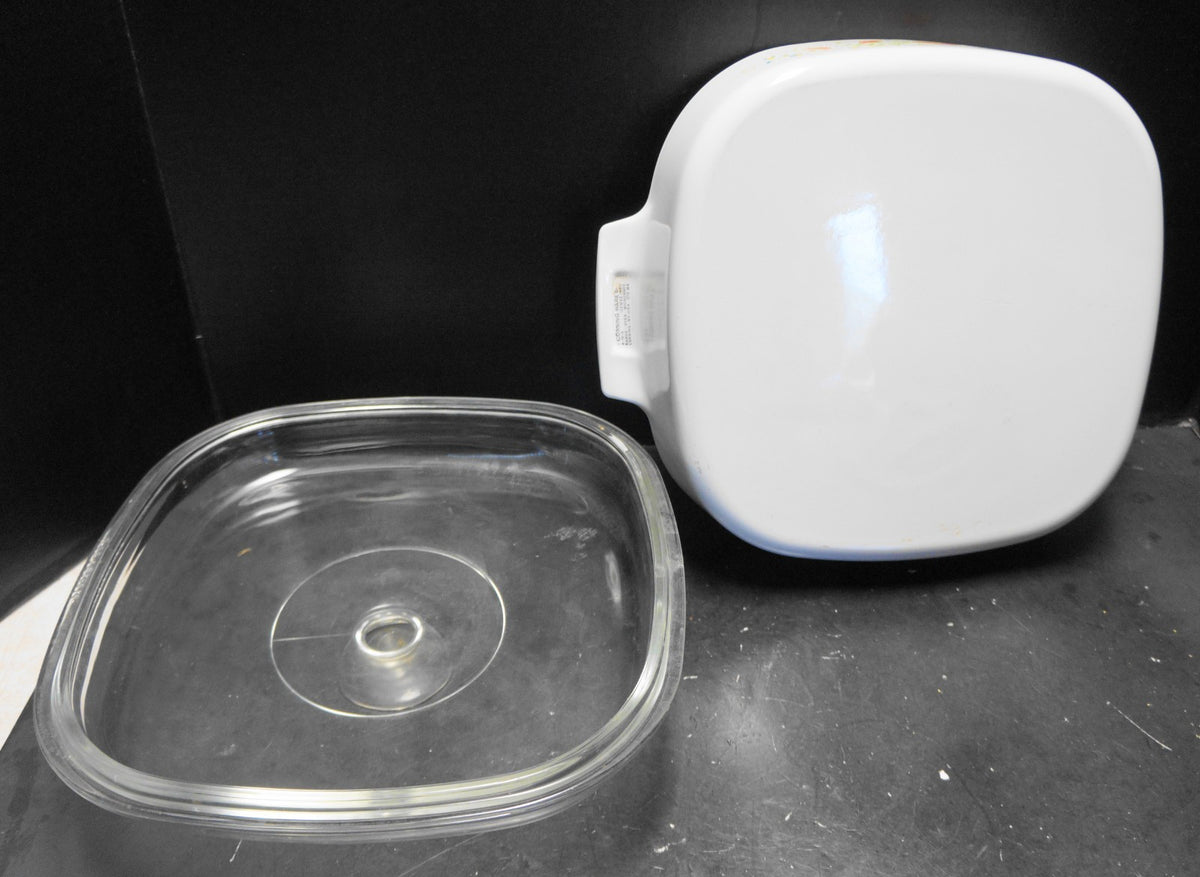 Corning Ware Wildflower A-10-B Square 2.5 QT Square Casserole With Domed Lid