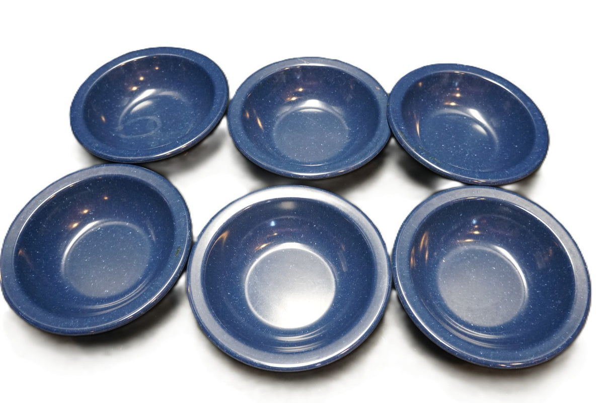 Dallas Ware Cafe Blue Speckled Small Cereal Bowls Set of 6