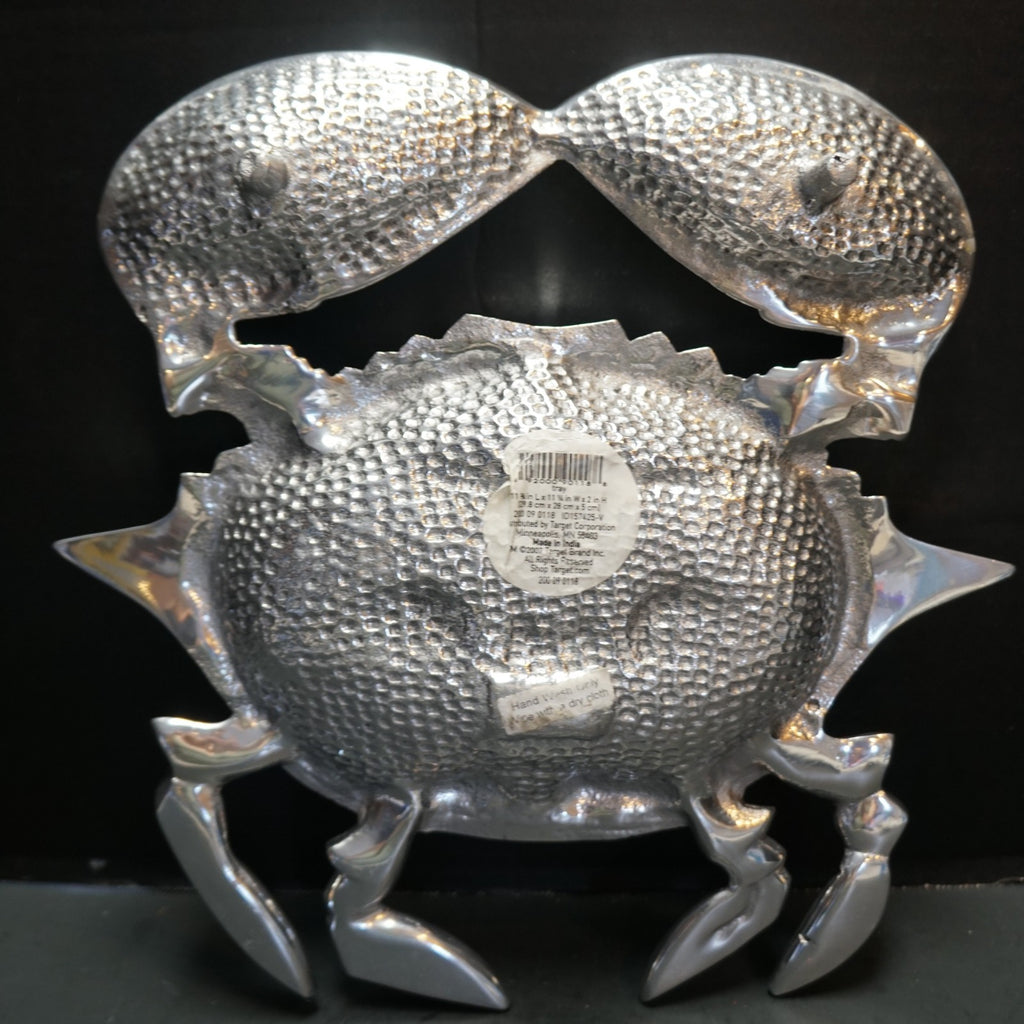 Crab Serving Tray Cast SILVER Aluminum Metal 2007 Target 3 Compartment