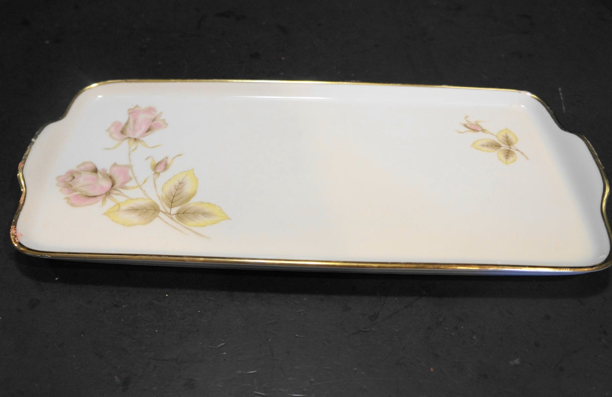 Hutschenreuther Empire Rose Contessa Porcelain Tray Pink Roses King Cake Plate R