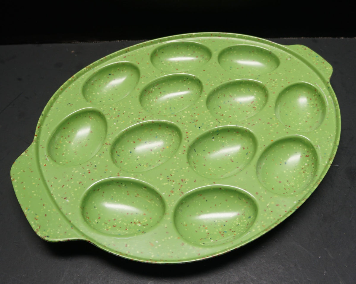 Zak Designs Confetti Melamine Egg Plate Lime Green