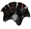 Black Art Glass Ruffle Rim Bowl 9 5/8" x 5 1/2"